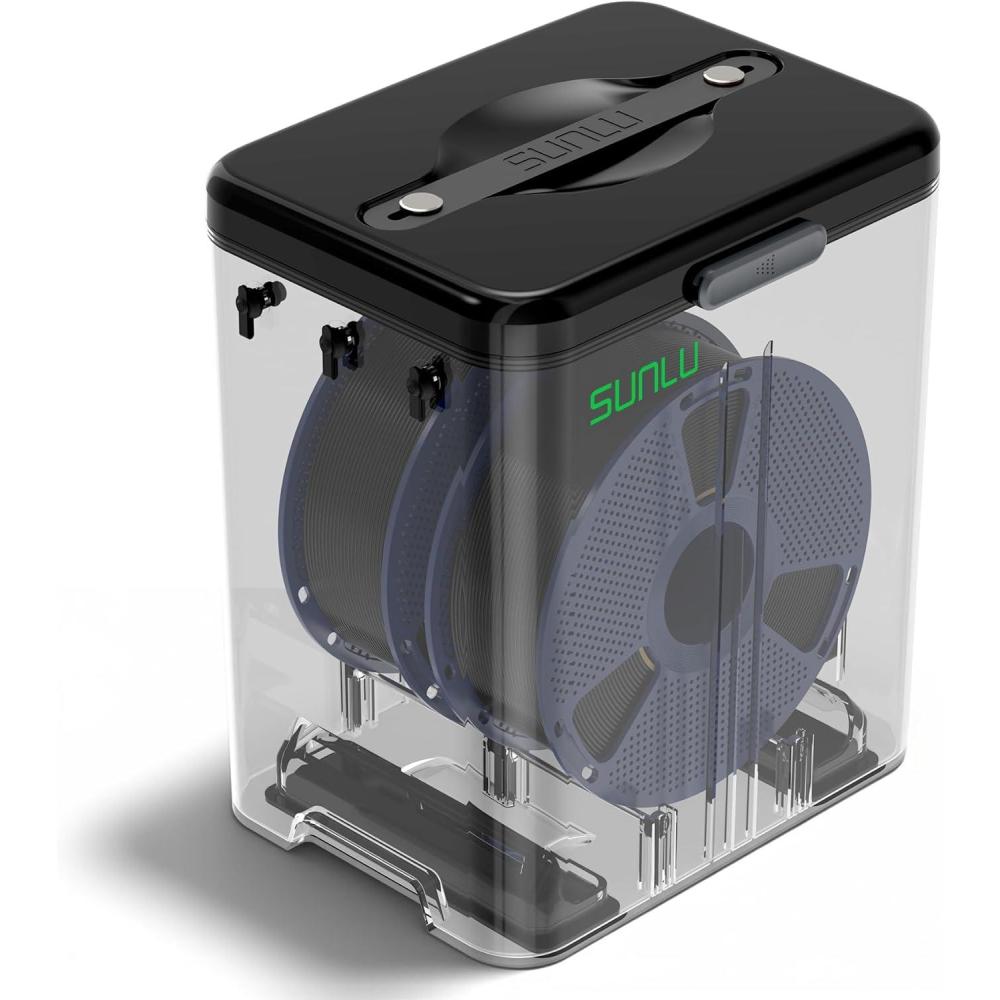 imageSUNLU Filament Storage Box with 2 Pack PLA20 Filaments for 3D Printer Filament Sealing and Protection Filament Container and Holder Compatible with 175mm285mm PLA PETG TPU ABS PA NylonFilament Storage Box  2 Rolls Pla20