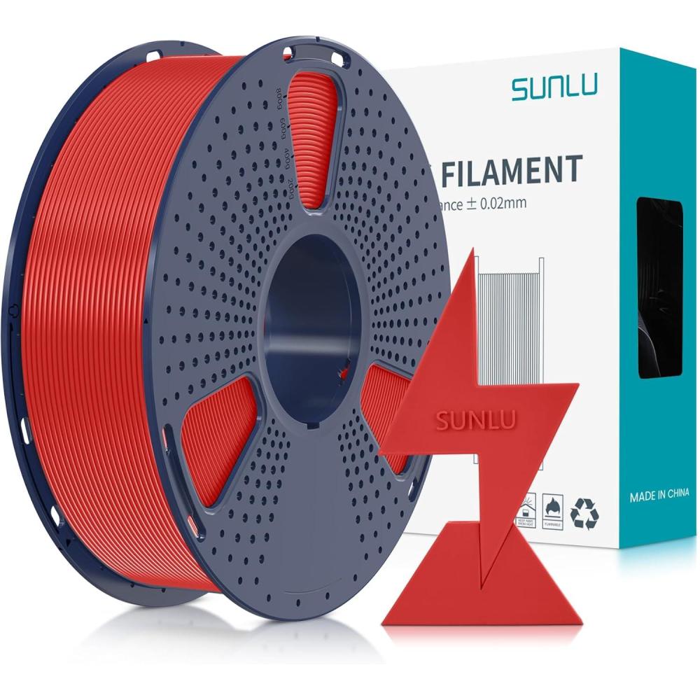 imageSUNLU High Speed 175mm PLA Filament 1KG Red 30600mms Print Range 1KG1kg Red