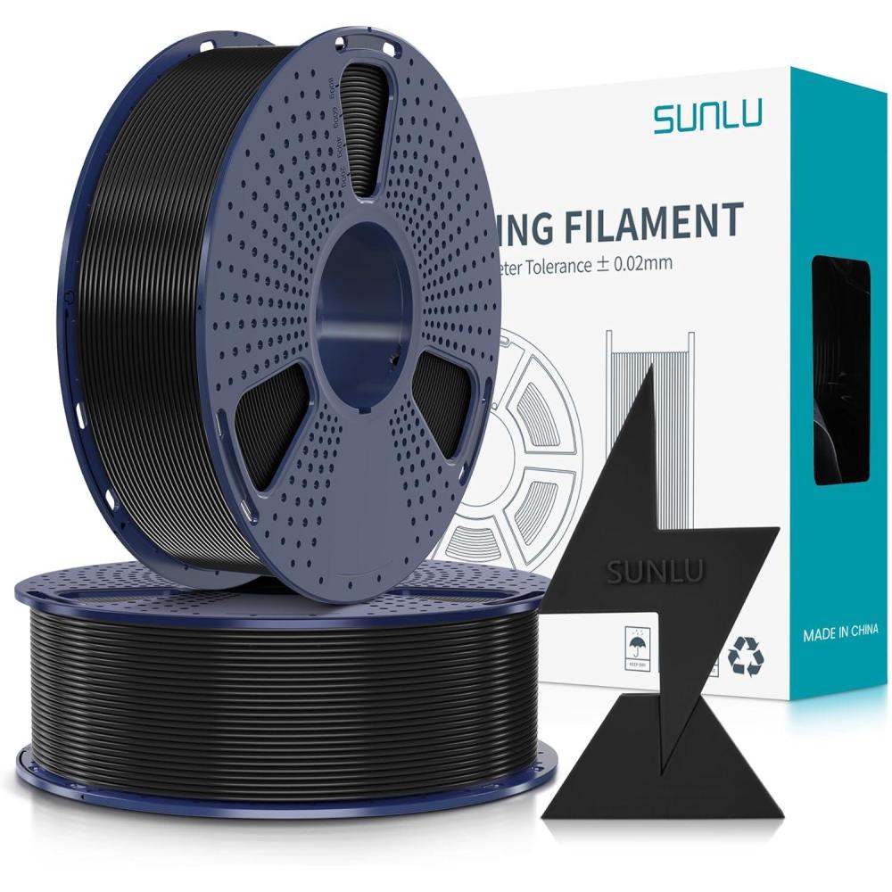 imageSUNLU High Speed 175mm PLA Filament 1KG Red 30600mms Print Range 1KG2000g Blackblack