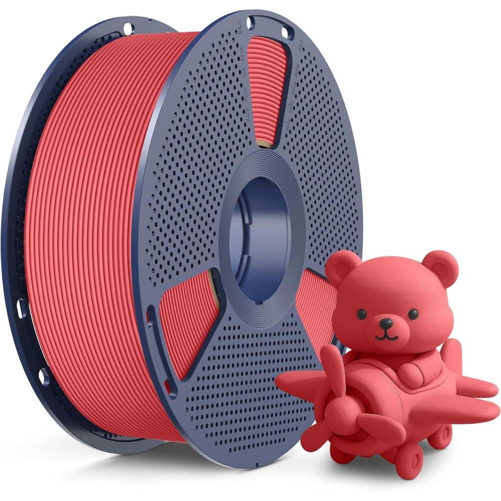 imageSUNLU High Speed Matte PLA Filament Up to 600mms Fast 3D Printer Filament Smooth Matte PLA Filament Fits Most FDM 3D Printers 1KG Reusable Spool Matte Sunny Orange1kg Matte Cherry Red