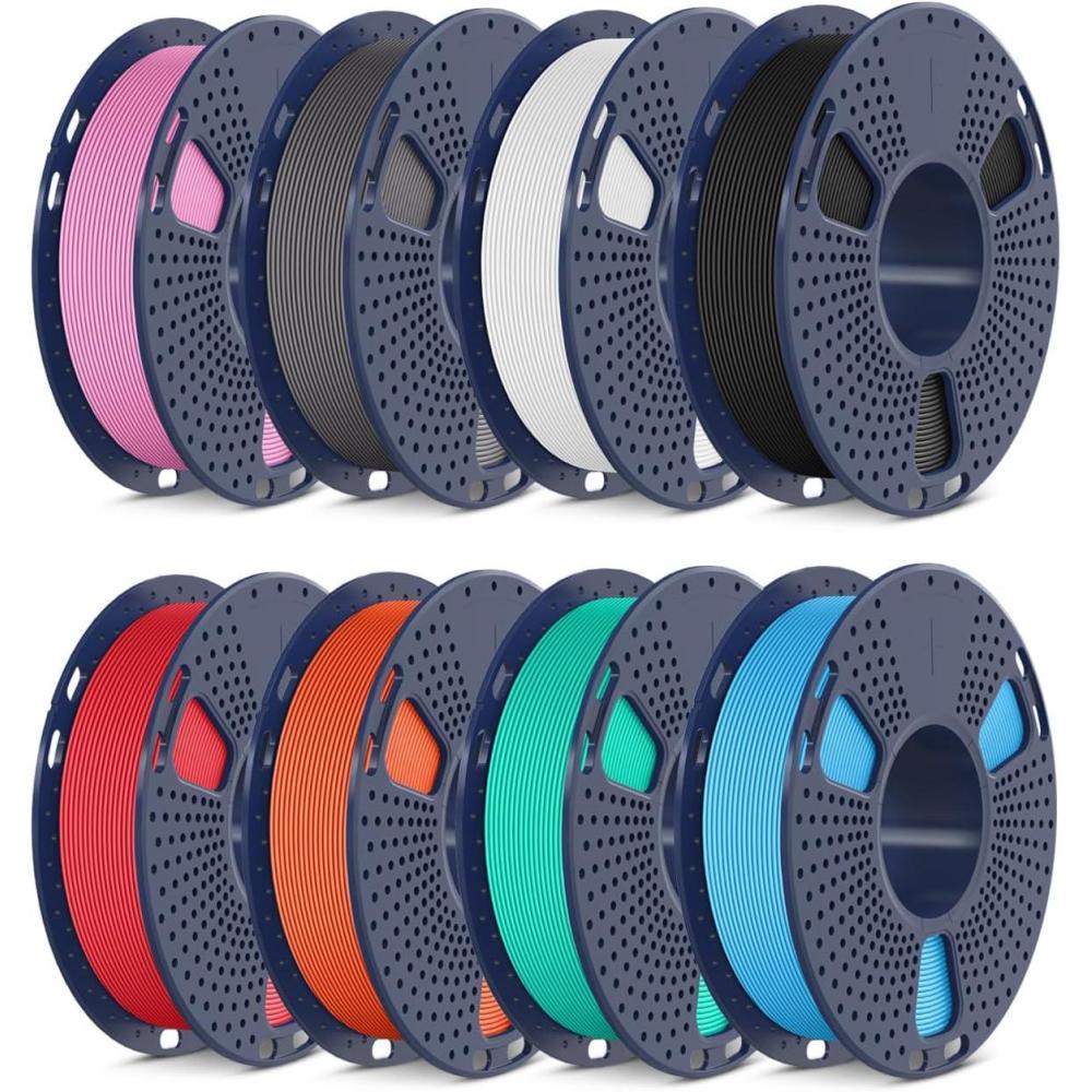 imageSUNLU High Speed PETG 3D Filament 175mm 30mms  600mms Print Range High Flow Speedy 3D Printer Filament Fit Most FDM Printers Dimensional Accuracy  002mm 1kg Spool BlackBlackwhitegreyredsky Bluepinkorangemint Green