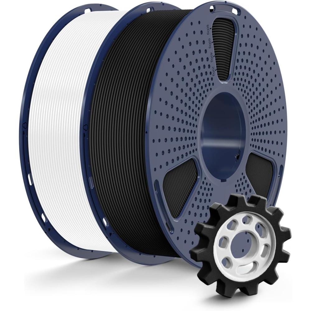 imageSUNLU High Speed PETG 3D Filament 175mm 30mms  600mms Print Range High Flow Speedy 3D Printer Filament Fit Most FDM Printers Dimensional Accuracy  002mm 1kg Spool Black2kg Blackwhite