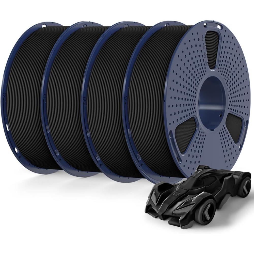 imageSUNLU High Speed PETG 3D Filament 175mm 30mms  600mms Print Range High Flow Speedy 3D Printer Filament Fit Most FDM Printers Dimensional Accuracy  002mm 1kg Spool Black4kg Blackblackblackblack