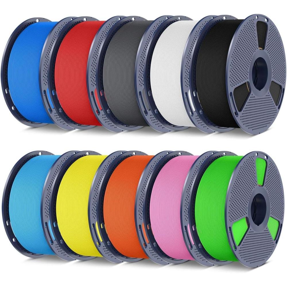 imageSUNLU High Speed PETG 3D Filament 175mm 30mms  600mms Print Range High Flow Speedy 3D Printer Filament Fit Most FDM Printers Dimensional Accuracy  002mm 1kg Spool BlackBlackwhitegreyredorangepinksky Bluegreenyellowblue