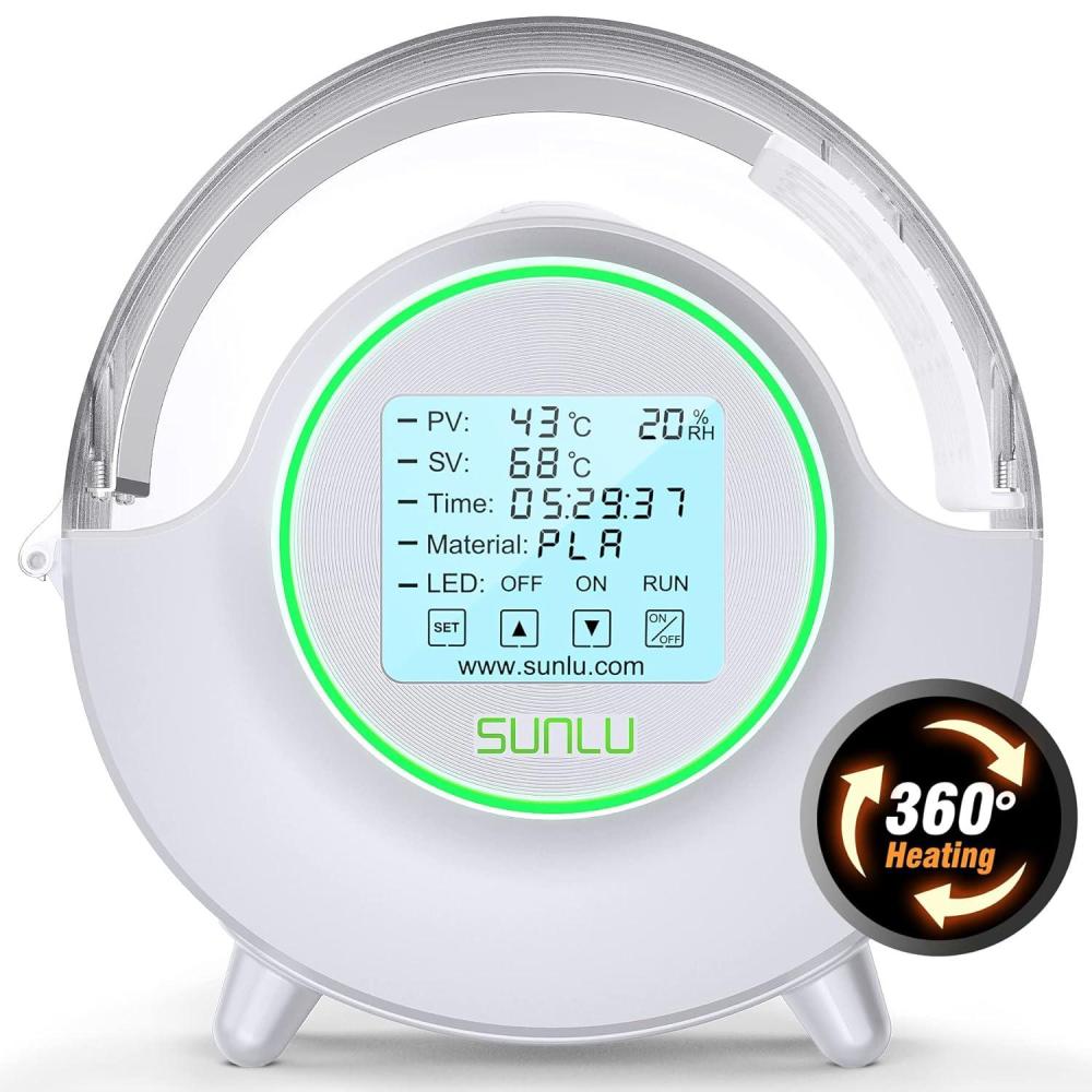 imageSUNLU Official Filament Dryer S2 Plus 70 Max Temperature Builtin Circulation Fan 3D Printer Filament Storage Box Filament Dehydrator Nylon TPU PLA PETG ABS 3D Printer Filament Dryer Box WhiteUpgraded S2 White