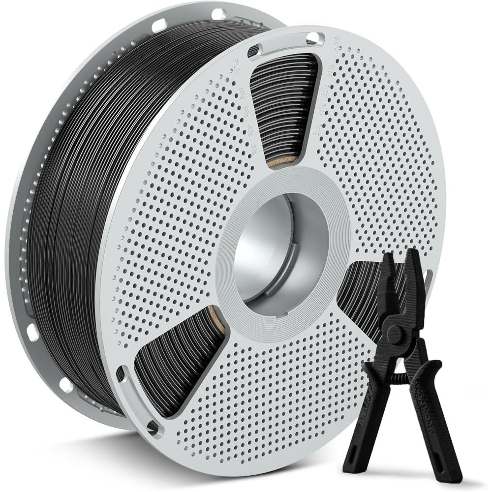 imageSUNLU PA6CF 3D Filament 500G 175mm Carbon Fiber Nylon Filament Made of 80 PA Nylon and 20 Carbon Fibers Frosted Texture 05KG Spool Black1kg Easy Nylon Black