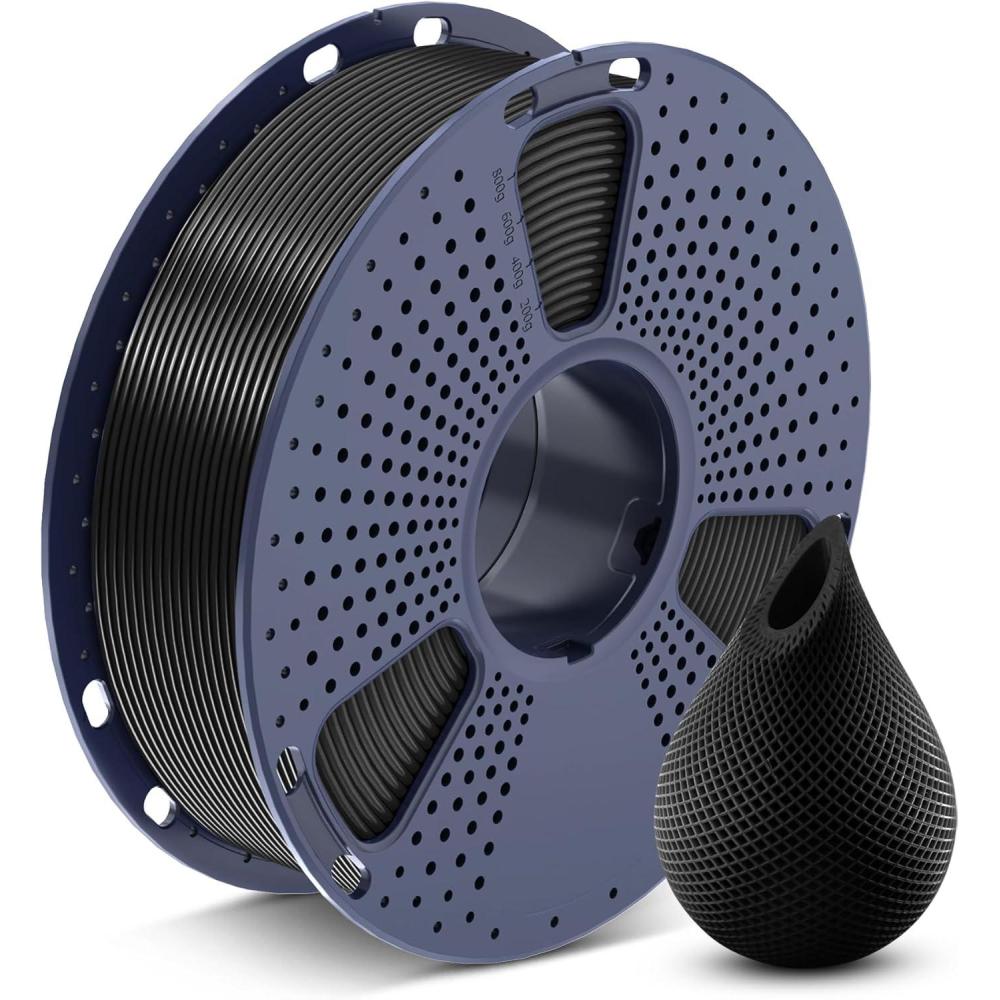 imageSUNLU PETG Filament 175mmStrong 3D Printer FilamentUltraLow StringingExceptional Layer Adhesion ampamp High ToughnessDimensional Accuracy  002 mmFit Most FDM 3D Printers1kg SpoolBlack1000g Black