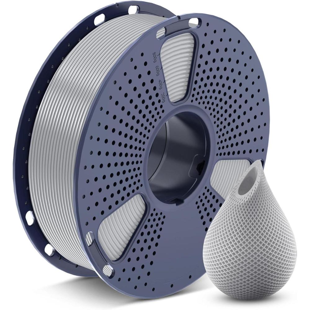 imageSUNLU PETG Filament 175mmStrong 3D Printer FilamentUltraLow StringingExceptional Layer Adhesion ampamp High ToughnessDimensional Accuracy  002 mmFit Most FDM 3D Printers1kg SpoolBlack1kg Silver