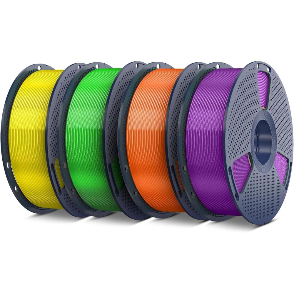 imageSUNLU PETG Filament 175mmStrong 3D Printer FilamentUltraLow StringingExceptional Layer Adhesion ampamp High ToughnessDimensional Accuracy  002 mmFit Most FDM 3D Printers1kg SpoolBlack4kg Clear Yellowclear Greenclear Orangeclear Purple
