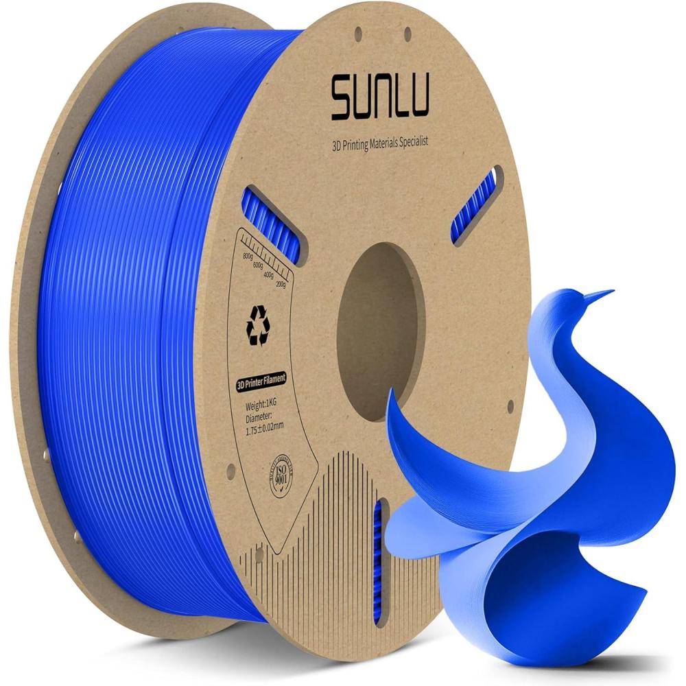 imageSUNLU PLA Filament 175mm 3D Printer Filament 175mm 002mm Fit Most FDM 3D Printer 1KG Cardboard Spool Blue