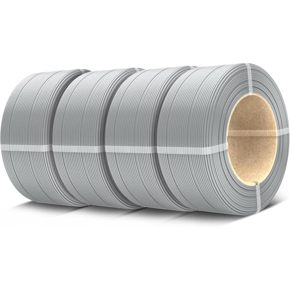 imageSUNLU Refill PETG Filament 175mm PETG Refill 3D Printer Filament Suitable for Bambu Lab Filament and SUNLU Reusable spools 1kg per Spool 4 Pack 4 Colors CMYKWhiteMagentaYellowCyan05kg4 Greygreygreygrey