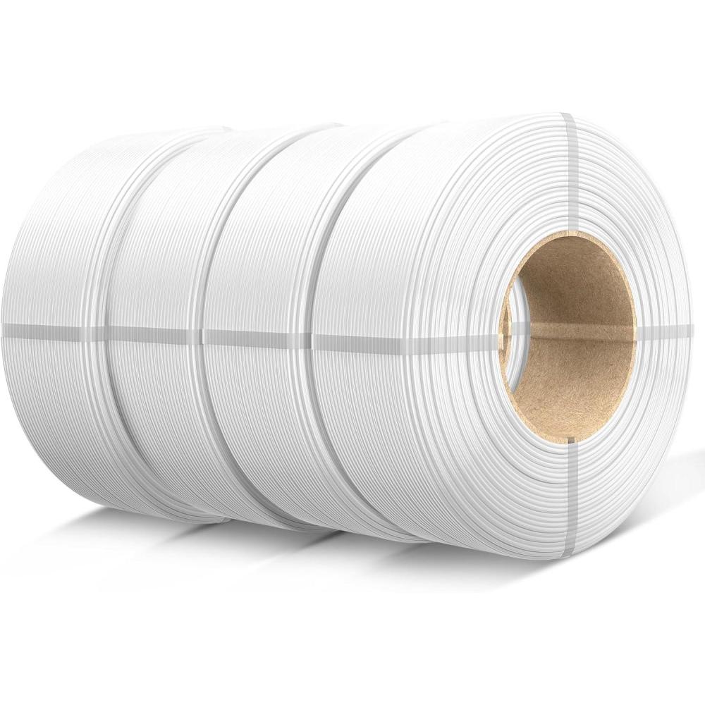 imageSUNLU Refill PETG Filament 175mm PETG Refill 3D Printer Filament Suitable for Bambu Lab Filament and SUNLU Reusable spools 1kg per Spool 4 Pack 4 Colors CMYKWhiteMagentaYellowCyan1kg4 Whitewhitewhitewhite