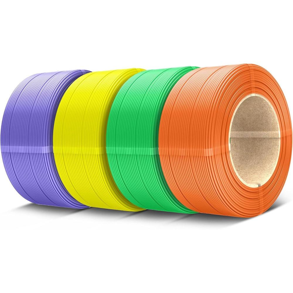 imageSUNLU Refill PETG Filament 175mm PETG Refill 3D Printer Filament Suitable for Bambu Lab Filament and SUNLU Reusable spools 1kg per Spool 4 Pack 4 Colors CMYKWhiteMagentaYellowCyan05kg4orangewhiteredklein Blue