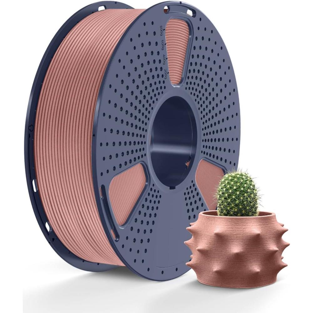 imageSUNLU Silk PLA Filament 175mm Neatly Wound Shiny PLA 3D Printer Filament Dimensional Accuracy  002mm Fit Most 3D Printers Good Vacuum Packaging 1kg Spool22lbs 330 Meters Silky SilverReal Wood Fiber Cherry