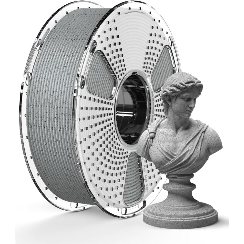 imageSUNLU Silk PLA Filament 175mm Neatly Wound Shiny PLA 3D Printer Filament Dimensional Accuracy  002mm Fit Most 3D Printers Good Vacuum Packaging 1kg Spool22lbs 330 Meters Silky SilverMarble Cement Grey