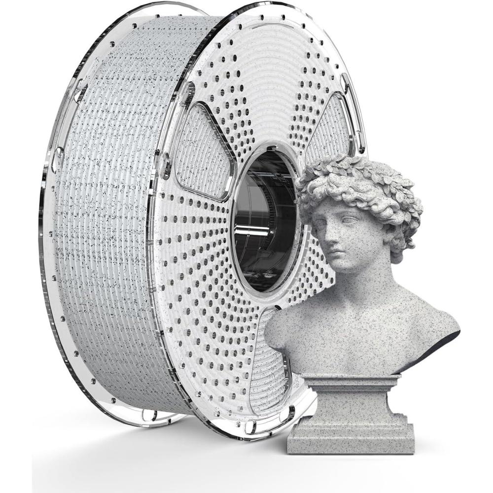 imageSUNLU Silk PLA Filament 175mm Neatly Wound Shiny PLA 3D Printer Filament Dimensional Accuracy  002mm Fit Most 3D Printers Good Vacuum Packaging 1kg Spool22lbs 330 Meters Silky SilverMarble Light Grey