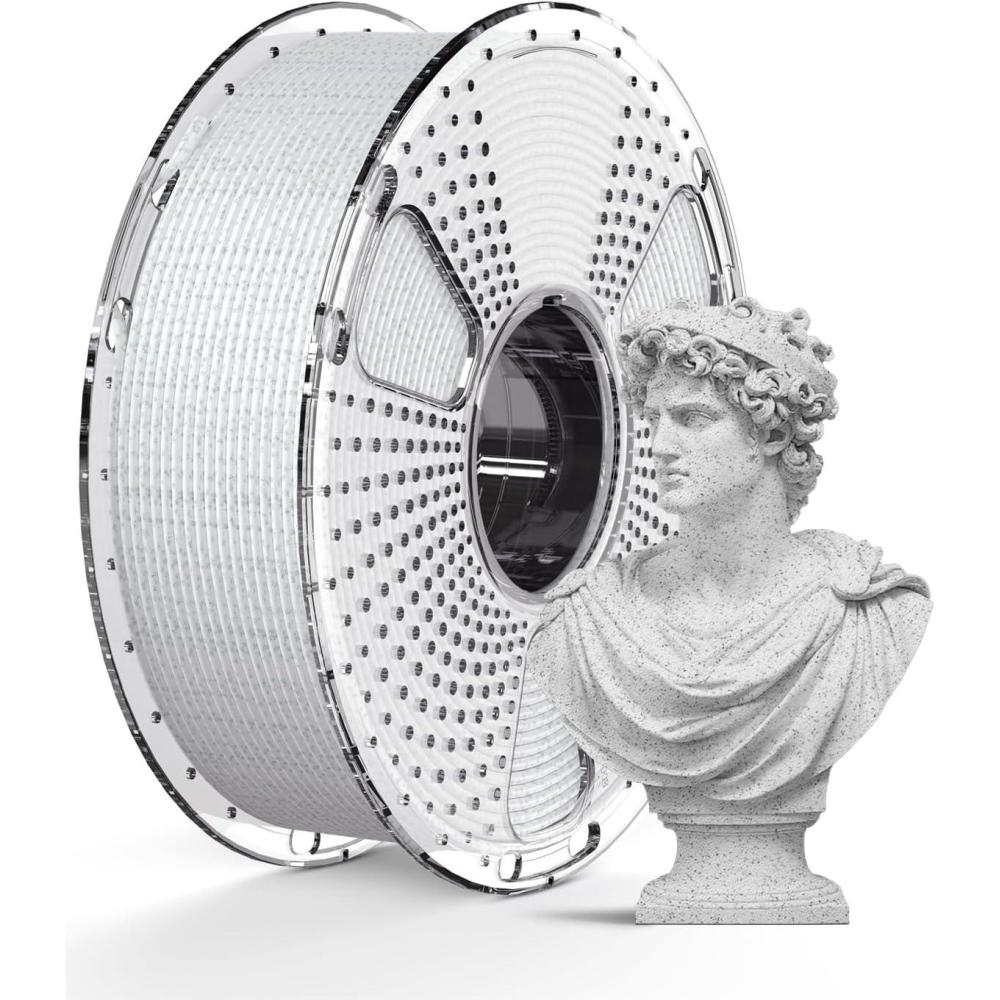 imageSUNLU Silk PLA Filament 175mm Neatly Wound Shiny PLA 3D Printer Filament Dimensional Accuracy  002mm Fit Most 3D Printers Good Vacuum Packaging 1kg Spool22lbs 330 Meters Silky SilverMarble Cool White