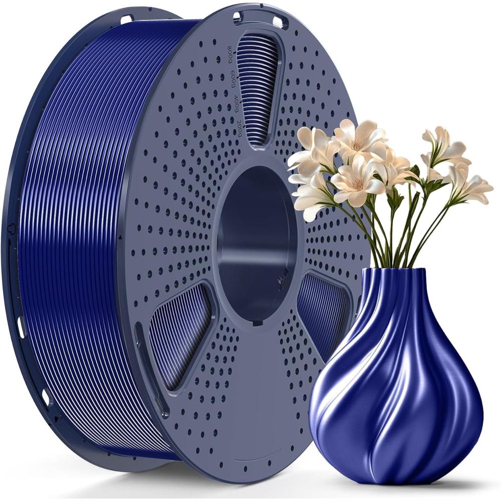 imageSUNLU TPUSilk 3D Printer Filament 98A TPU 175mm Glossy Silk Surface Flexible 1kg 22lbs BlackTpu Silk Royal Blue