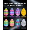 imageSUNLU 3D Printer Filament Bundle PLA Silk Rainbow Filament Multicolor Fast Color Change Each 8 Meters Individually Vacuum Packed 250g Spool 8 Rolls 2kg Total 6 Silk RainbowLight GoldSilverSilk Small Spool  Silk Rainbow6light Goldsilver