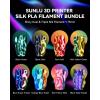 imageSUNLU 3D Printer Filament Bundle PLA Silk Rainbow Filament Multicolor Fast Color Change Each 8 Meters Individually Vacuum Packed 250g Spool 8 Rolls 2kg Total 6 Silk RainbowLight GoldSilverSilk Small Spool  Silk Dual Color3silk Triple Color5