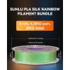 imageSUNLU 3D Printer Filament Bundle PLA Silk Rainbow Filament Multicolor Fast Color Change Each 8 Meters Individually Vacuum Packed 250g Spool 8 Rolls 2kg Total 6 Silk RainbowLight GoldSilverSilk Small Spool  Silk Dual Color3silk Triple Color5