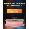 imageSUNLU 3D Printer Filament Bundle PLA Silk Rainbow Filament Multicolor Fast Color Change Each 8 Meters Individually Vacuum Packed 250g Spool 8 Rolls 2kg Total 6 Silk RainbowLight GoldSilverSilk Small Spool  Silk Rainbow6light Goldsilver