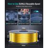 imageSUNLU 3D Printer Filament Bundle PLA Silk Rainbow Filament Multicolor Fast Color Change Each 8 Meters Individually Vacuum Packed 250g Spool 8 Rolls 2kg Total 6 Silk RainbowLight GoldSilver1kg Pla Silk Red Copper