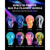 imageSUNLU 3D Printer Filament Bundle PLA Silk Rainbow Filament Multicolor Fast Color Change Each 8 Meters Individually Vacuum Packed 250g Spool 8 Rolls 2kg Total 6 Silk RainbowLight GoldSilverSilk Small Spool  Silk Dual Color5silk Triple Color3