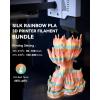 imageSUNLU 3D Printer Filament Bundle PLA Silk Rainbow Filament Multicolor Fast Color Change Each 8 Meters Individually Vacuum Packed 250g Spool 8 Rolls 2kg Total 6 Silk RainbowLight GoldSilverSilk Small Spool  Silk Rainbow6light Goldsilver