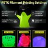 imageSUNLU PETG Filament 175mmStrong 3D Printer FilamentUltraLow StringingExceptional Layer Adhesion ampamp High ToughnessDimensional Accuracy  002 mmFit Most FDM 3D Printers1kg SpoolBlackPetg Glow in the Darkyellow to Glow Yellow