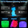 imageSUNLU PETG Filament 175mmStrong 3D Printer FilamentUltraLow StringingExceptional Layer Adhesion ampamp High ToughnessDimensional Accuracy  002 mmFit Most FDM 3D Printers1kg SpoolBlackPetg Glow in the Darkwhite to Glow Blue