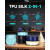 imageSUNLU TPUSilk 3D Printer Filament 98A TPU 175mm Glossy Silk Surface Flexible 1kg 22lbs BlackTpu Silk Pale Blue