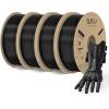 imageSUNLU ABS Filament 175mm 4KG Total 4 Pack Black 1KG Each 003mm Tolerance FDM 3D Printer Compatible
