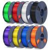 imageSUNLU PLA Filament 175 Bundle Individually Vacuum Packed 2kg in Total 025kg per Spool 8 Pack BlackClear ClearYellowBlueGreenPurpleRedOrangePla Bundle  Clear