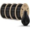 imageSUNLU PLA Filament 175mm 3D Printer Filament 175mm 002mm Fit Most FDM 3D Printer 1KG Cardboard Spool4 Pack 4KG in Total Black PLA