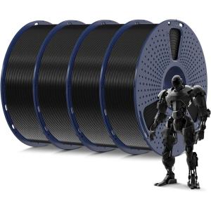 imageSUNLU 3D Printer Filament 10kg Bundle Neatly Wound PLA Filament 175mm 002mm 1kg per Spool 10 Packs BlackWhiteGreyRedOlive GreenYellowBlue GreyWoodSilverTransparent4000g Pla Blackblackblackblack