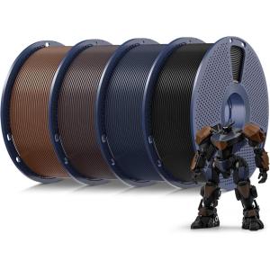 imageSUNLU 3D Printer Filament 10kg Bundle Neatly Wound PLA Filament 175mm 002mm 1kg per Spool 10 Packs BlackWhiteGreyRedOlive GreenYellowBlue GreyWoodSilverTransparent4000g Pla Blackdark Night Blackchestnut Blackbrown