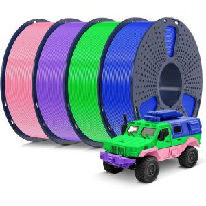 imageSUNLU 3D Printer Filament 10kg Bundle Neatly Wound PLA Filament 175mm 002mm 1kg per Spool 10 Packs BlackWhiteGreyRedOlive GreenYellowBlue GreyWoodSilverTransparent4kg Pla Pinkpurplebluegreen