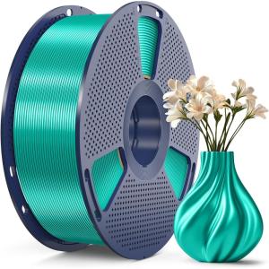 imageSUNLU 3D Printer Filament Bundle PLA Silk Rainbow Filament Multicolor Fast Color Change Each 8 Meters Individually Vacuum Packed 250g Spool 8 Rolls 2kg Total 6 Silk RainbowLight GoldSilver1kg Pla Silk Green
