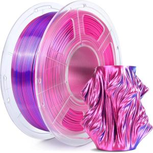 imageSUNLU 3D Printer Filament Bundle PLA Silk Rainbow Filament Multicolor Fast Color Change Each 8 Meters Individually Vacuum Packed 250g Spool 8 Rolls 2kg Total 6 Silk RainbowLight GoldSilverSilk Pla Dual Red Blue