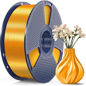 imageSUNLU 3D Printer Filament Bundle PLA Silk Rainbow Filament Multicolor Fast Color Change Each 8 Meters Individually Vacuum Packed 250g Spool 8 Rolls 2kg Total 6 Silk RainbowLight GoldSilver1kg Pla Silk Brass
