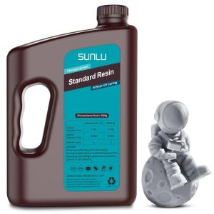 imageSUNLU 3D Printer Resin 1kg Fast Curing Standard 3D Resin for LCD DLP SLA Resin 3D Printers 395405nm UV Light Curing 3D Printing Liquid Photopolymer Resin Low Shrinkage High Precision 1000g Grey3000g Grey
