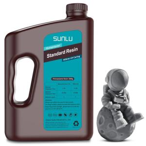 imageSUNLU 3D Printer Resin 1kg Fast Curing Standard 3D Resin for LCD DLP SLA Resin 3D Printers 395405nm UV Light Curing 3D Printing Liquid Photopolymer Resin Low Shrinkage High Precision 1000g Grey3kg Dark Grey