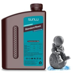 imageSUNLU 3D Printer Resin 1kg Fast Curing Standard 3D Resin for LCD DLP SLA Resin 3D Printers 395405nm UV Light Curing 3D Printing Liquid Photopolymer Resin Low Shrinkage High Precision 1000g Grey2000gDark Grey