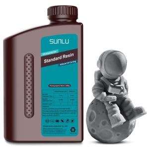 imageSUNLU 3D Printer Resin 1kg Fast Curing Standard 3D Resin for LCD DLP SLA Resin 3D Printers 395405nm UV Light Curing 3D Printing Liquid Photopolymer Resin Low Shrinkage High Precision 1000g Grey1000gdark Grey