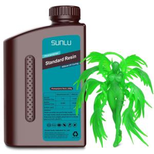 imageSUNLU 3D Printer Resin 1kg Fast Curing Standard 3D Resin for LCD DLP SLA Resin 3D Printers 395405nm UV Light Curing 3D Printing Liquid Photopolymer Resin Low Shrinkage High Precision 1000g Grey1kgClear Green