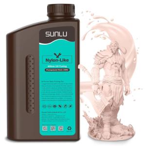 imageSUNLU 3D Printer Resin Strong Durable Nylon Like 3D Resin for LCD DLP SLA Resin 3D Printers 395405nm UV Light Curing 3D Printing Liquid Photopolymer Resin Good for Functional Parts 1000g Beige1kg Light Beige