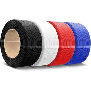 imageSUNLU 500g PLA Refill Filament 175mm Refill PLA 3D Printer Filament Suitable for Bambu Lab Filament and SUNLU Reusable spools Dimensional Accuracy  002 mm 05kg per Spool 4 Pcs 4 White05kg4blackwhiteredklein Blue