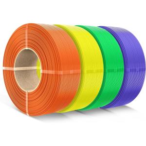 imageSUNLU 500g PLA Refill Filament 175mm Refill PLA 3D Printer Filament Suitable for Bambu Lab Filament and SUNLU Reusable spools Dimensional Accuracy  002 mm 05kg per Spool 4 Pcs 4 WhiteOrangeyellowgreenlavender Purple