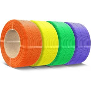 imageSUNLU 500g PLA Refill Filament 175mm Refill PLA 3D Printer Filament Suitable for Bambu Lab Filament and SUNLU Reusable spools Dimensional Accuracy  002 mm 05kg per Spool 4 Pcs 4 White05kg4orangewhiteredklein Blue